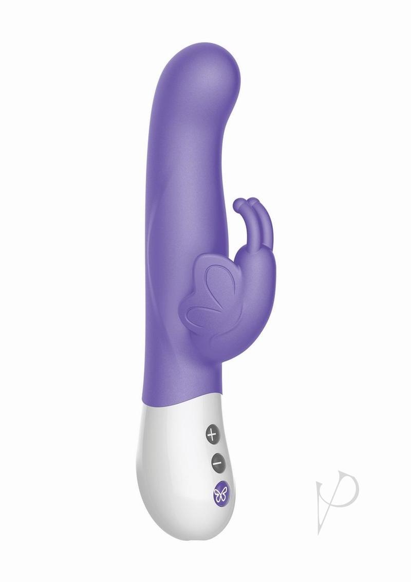 The Vibrating Dual Stim Butterfly Silicone Rechargeable Rabbit Vibrator - Purple